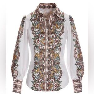 Beautiful Brand New Boston Proper Paisley Blouse